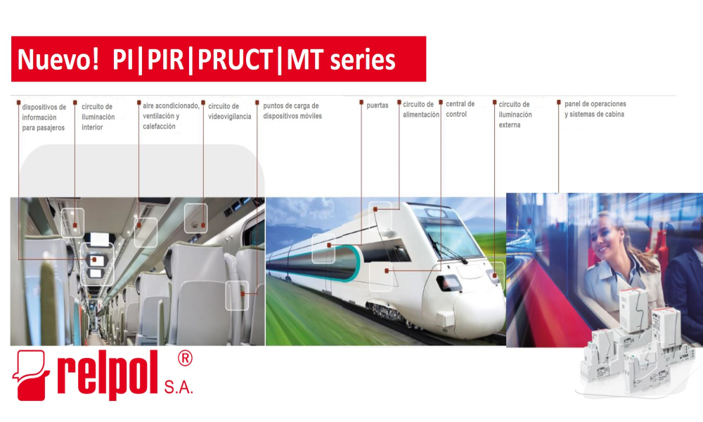 Nuevos relés Relpol para industria ferrocarril – PI | PIR | PRUCT | MT series